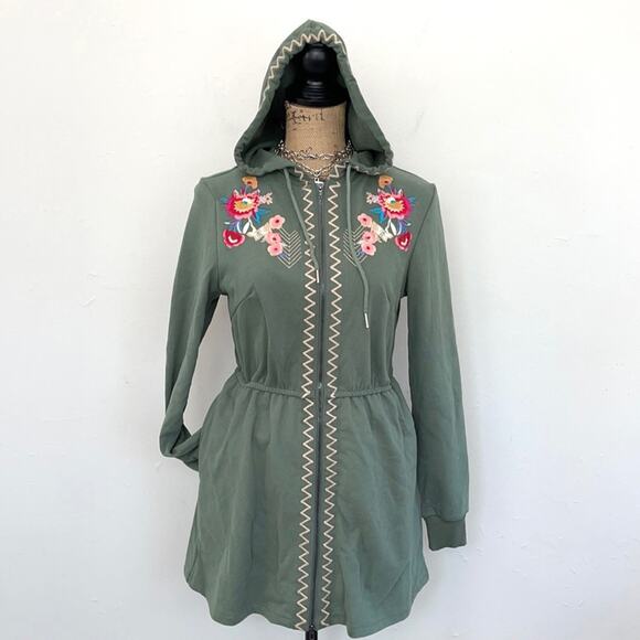 NEW SOLITAIRE embroidered green full zip hoodie S - Picture 14 of 14